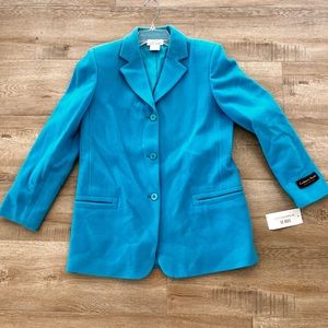 HB II by Harve Benard Women's Jacket Blazer Cashmere Blend Sky Blue Size 8 NWT‎